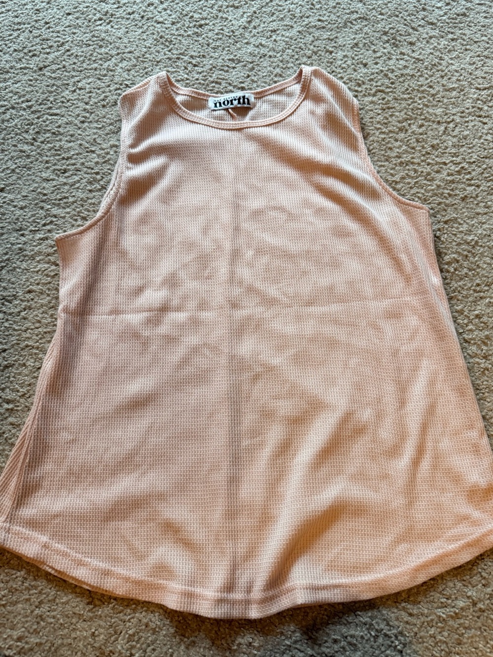 North Women's Sleeveless Waffle Tank Top - Blush Pink